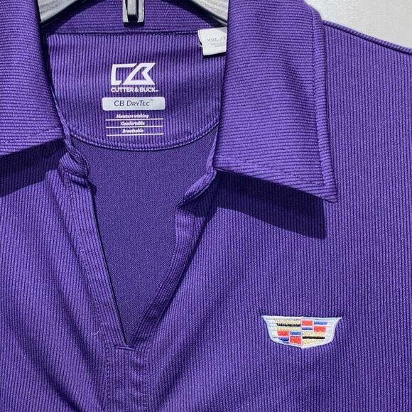 Cutter & Buck Women's Purple CB Drytec Moisture Wicking Ruched Polo Shirt XXL - Picture 3 of 8